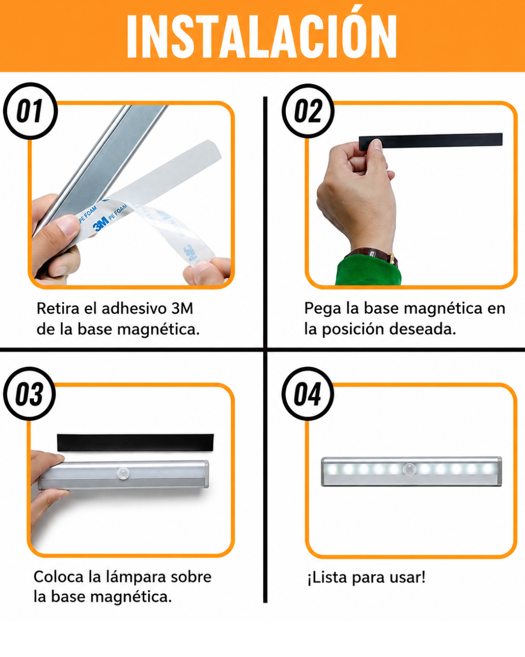 Lámpara LED Inteligente con Sensor de Movimiento